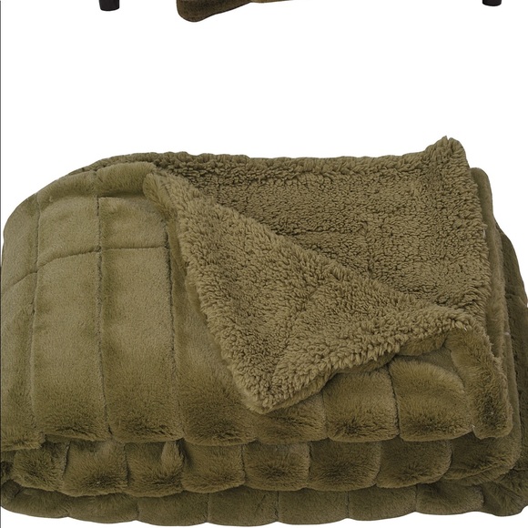 Sherpa Micro Mink Reversible Throw Blanket - Picture 2 of 2